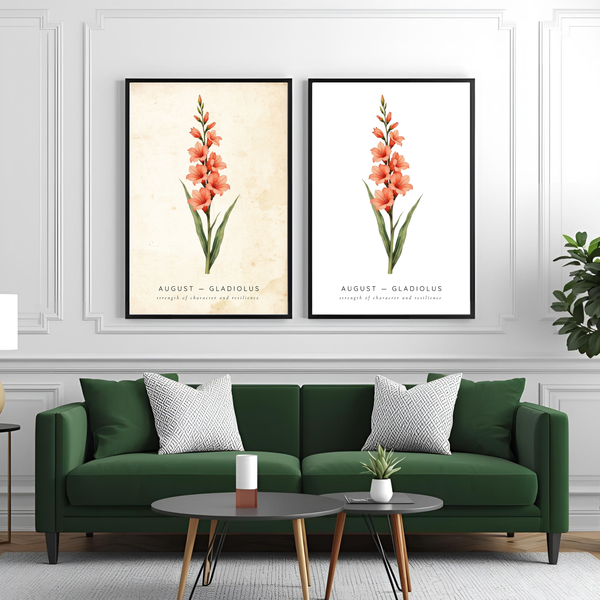 August Birth Flower Wall Art – Gladiolus Print (Strength & Integrity)