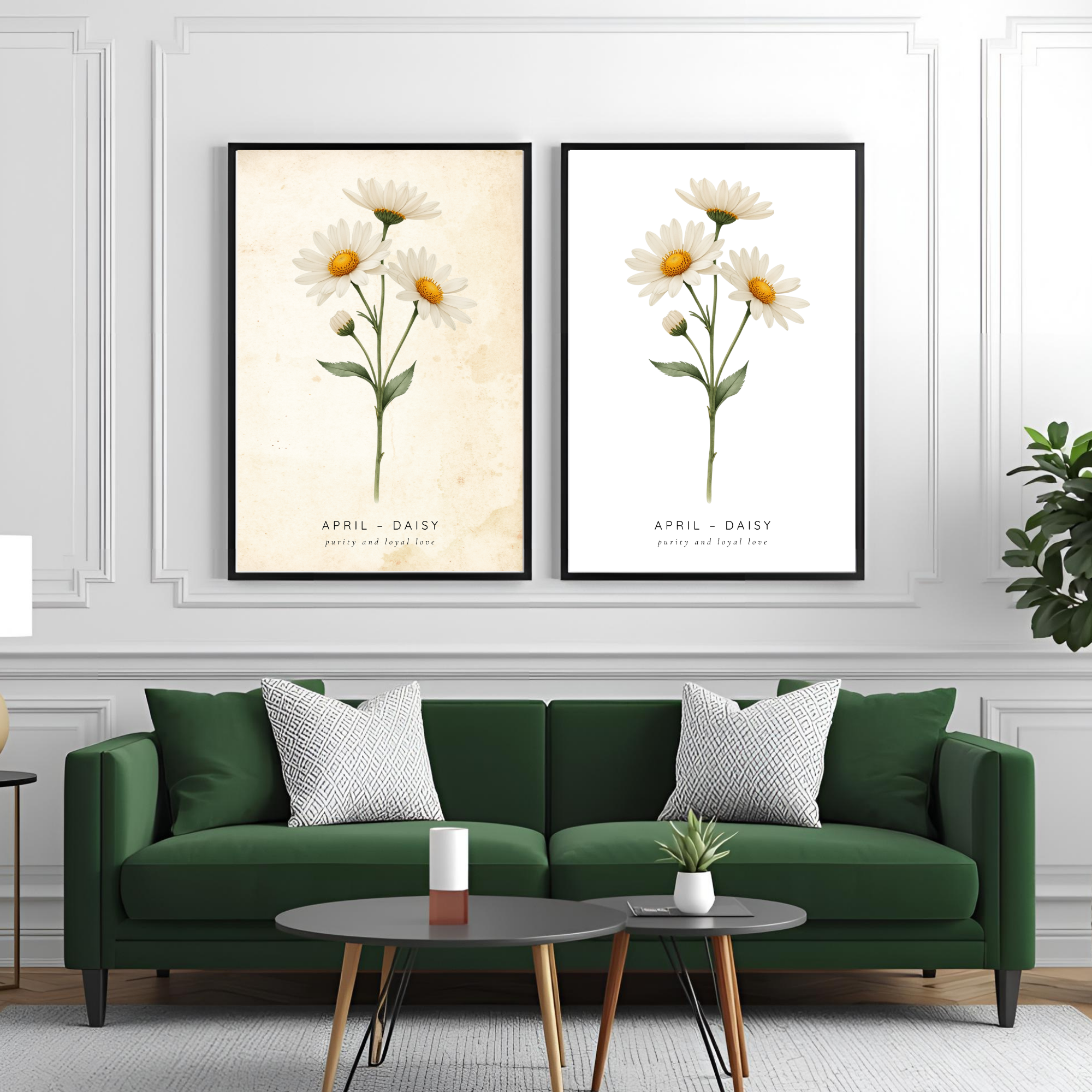 April Birth Flower Wall Art – Daisy Print (Innocence & Loyal Love)