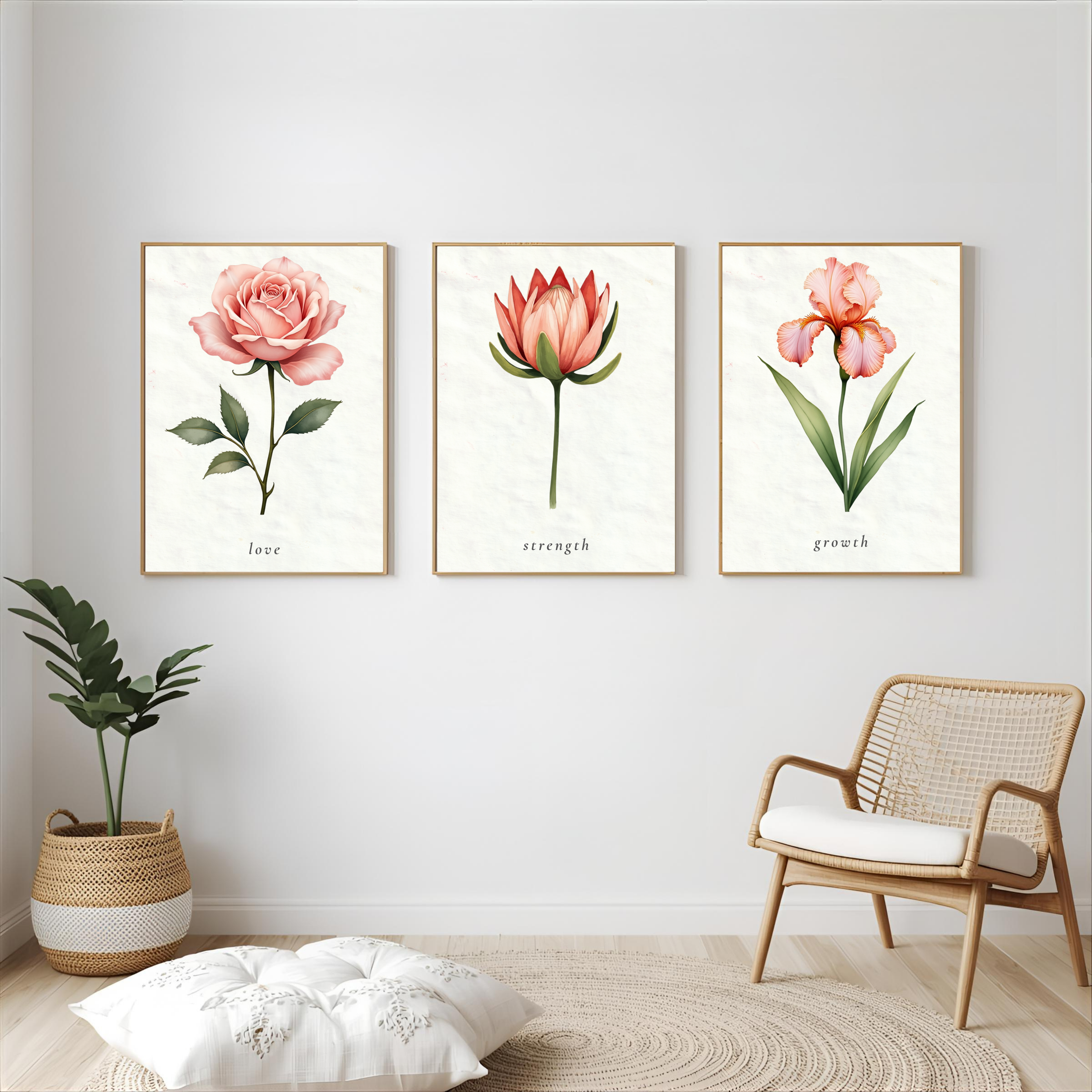 Love • Strength • Growth — Wall Art Set