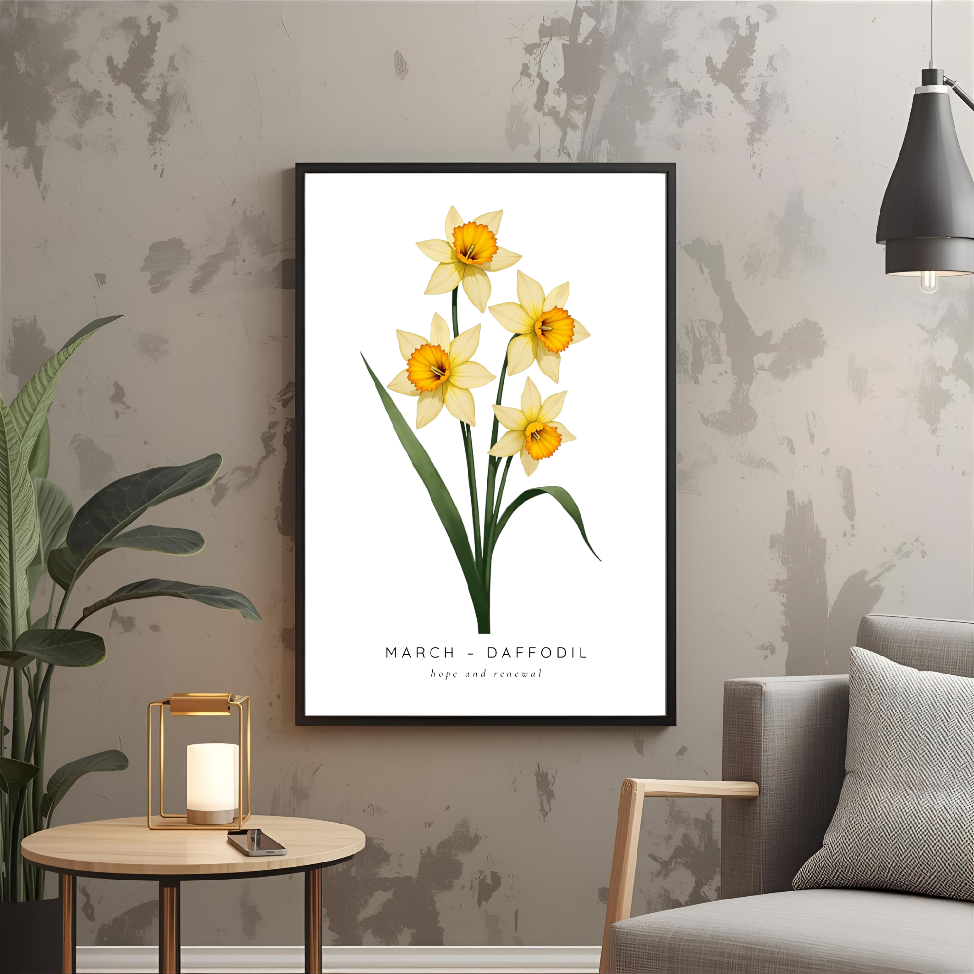 March Birth Flower Wall Art – Daffodil Print (Hope & Renewal)