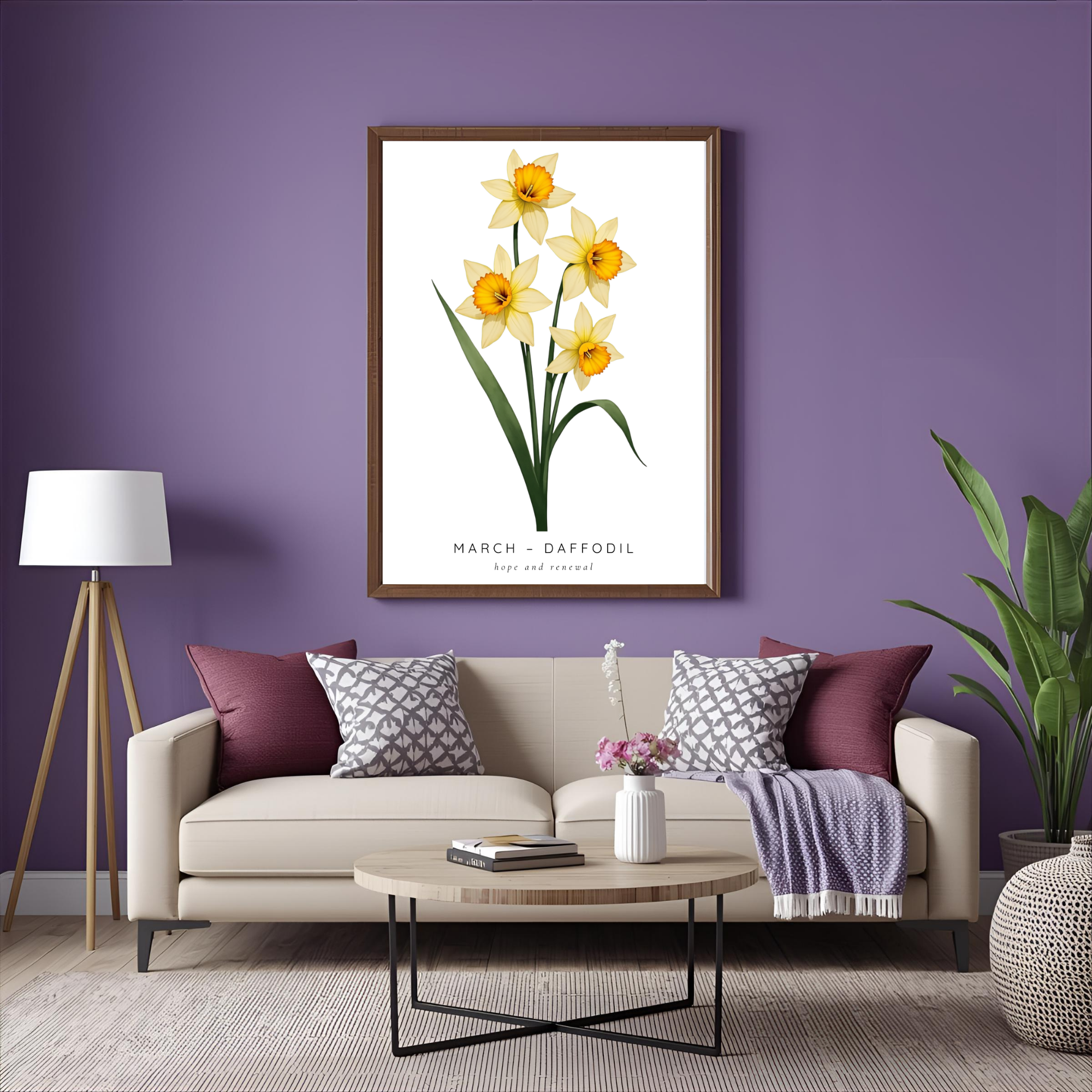 March Birth Flower Wall Art – Daffodil Print (Hope & Renewal)