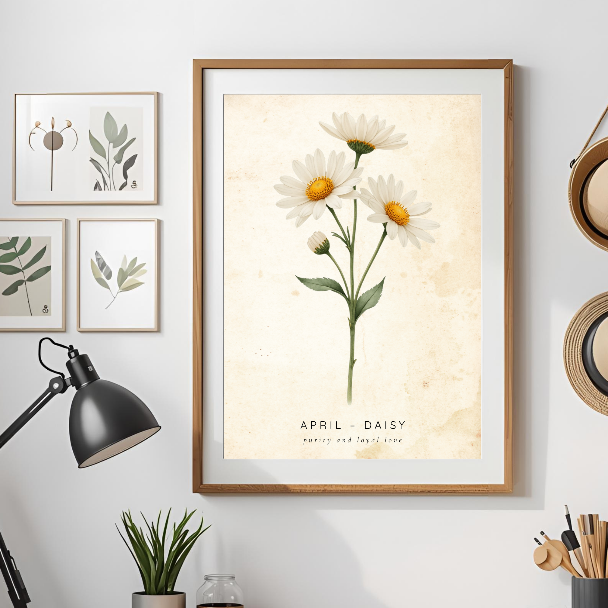 April Birth Flower Wall Art – Daisy Print (Innocence & Loyal Love)