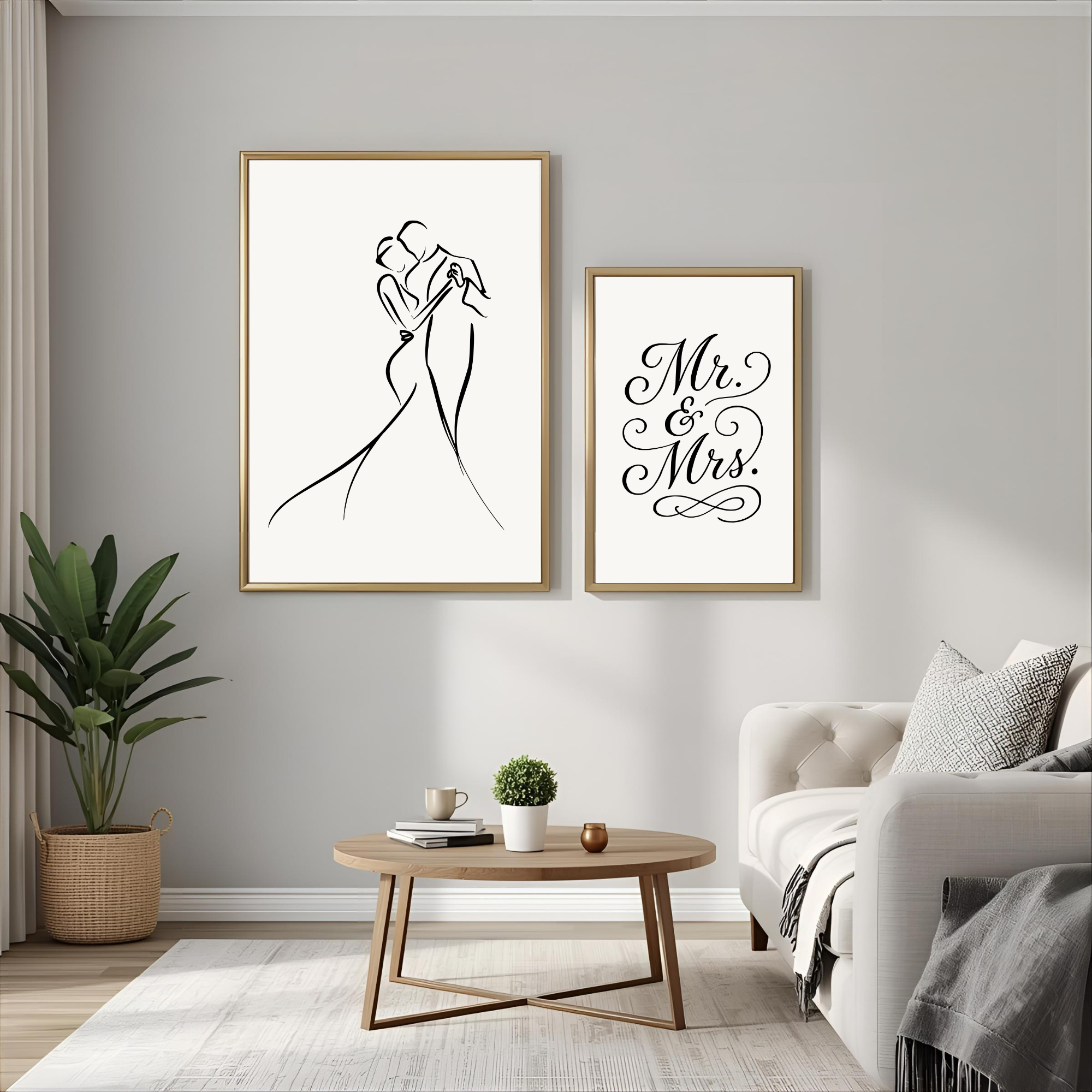 Mr. & Mrs. Fine Art Wall Print Set of 3