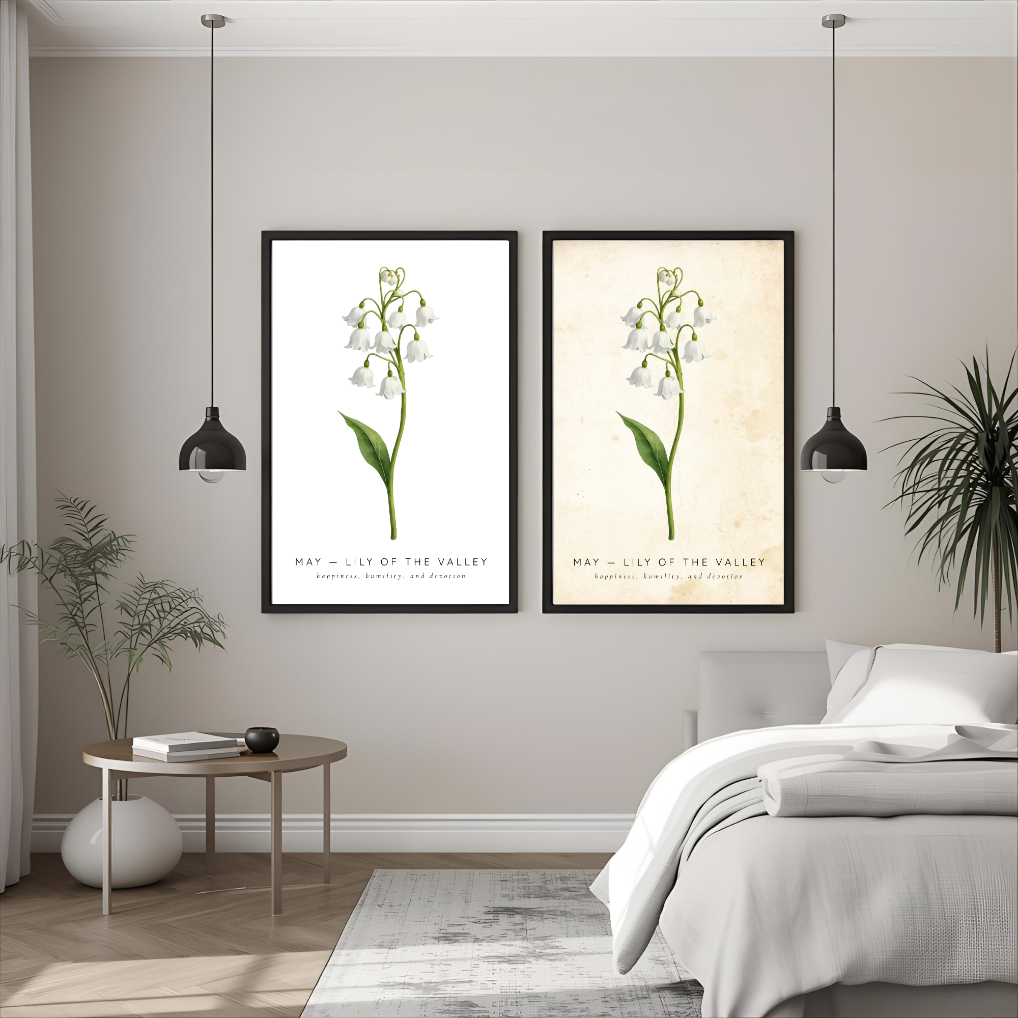 May Birth Flower Wall Art – Lily of the Valley Print (Happiness & Humility)