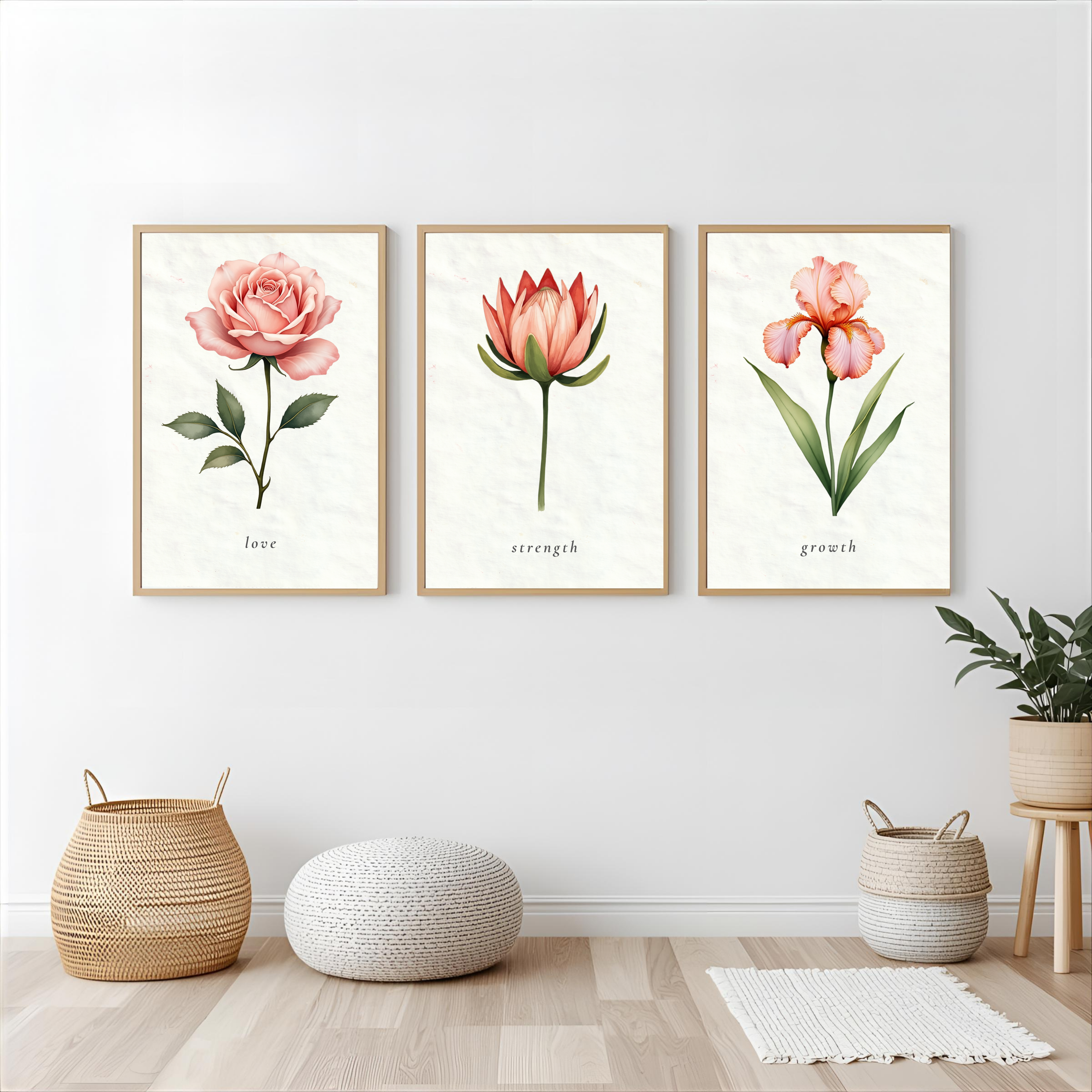 Love • Strength • Growth — Wall Art Set