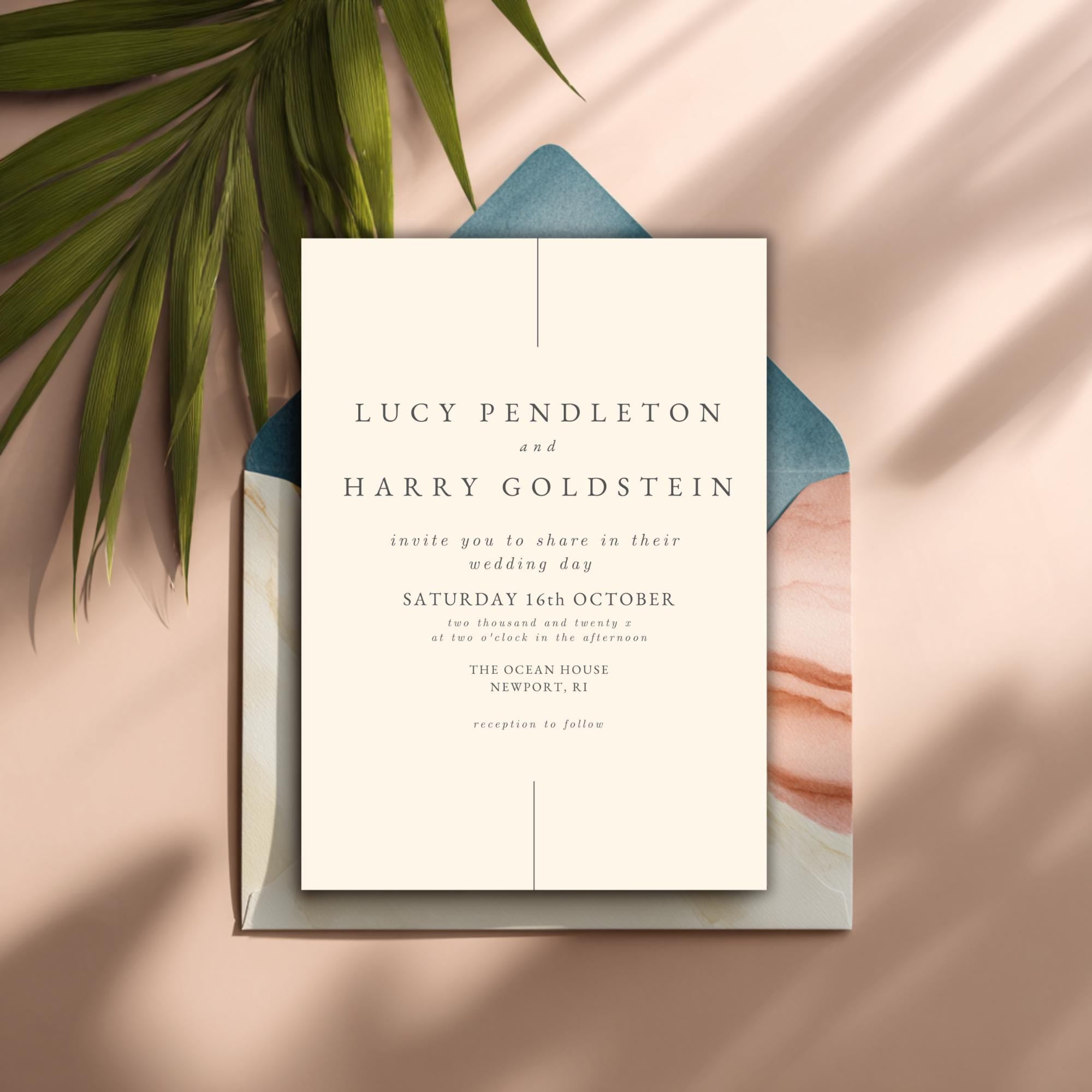 Pale Yellow Wedding Invitation Template: Minimalist Gray Typography (Editable Canva Printable)