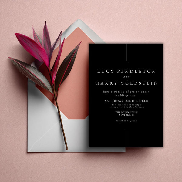 Chic Minimalist Wedding Invite | Black & White Canva Template | Instant Download