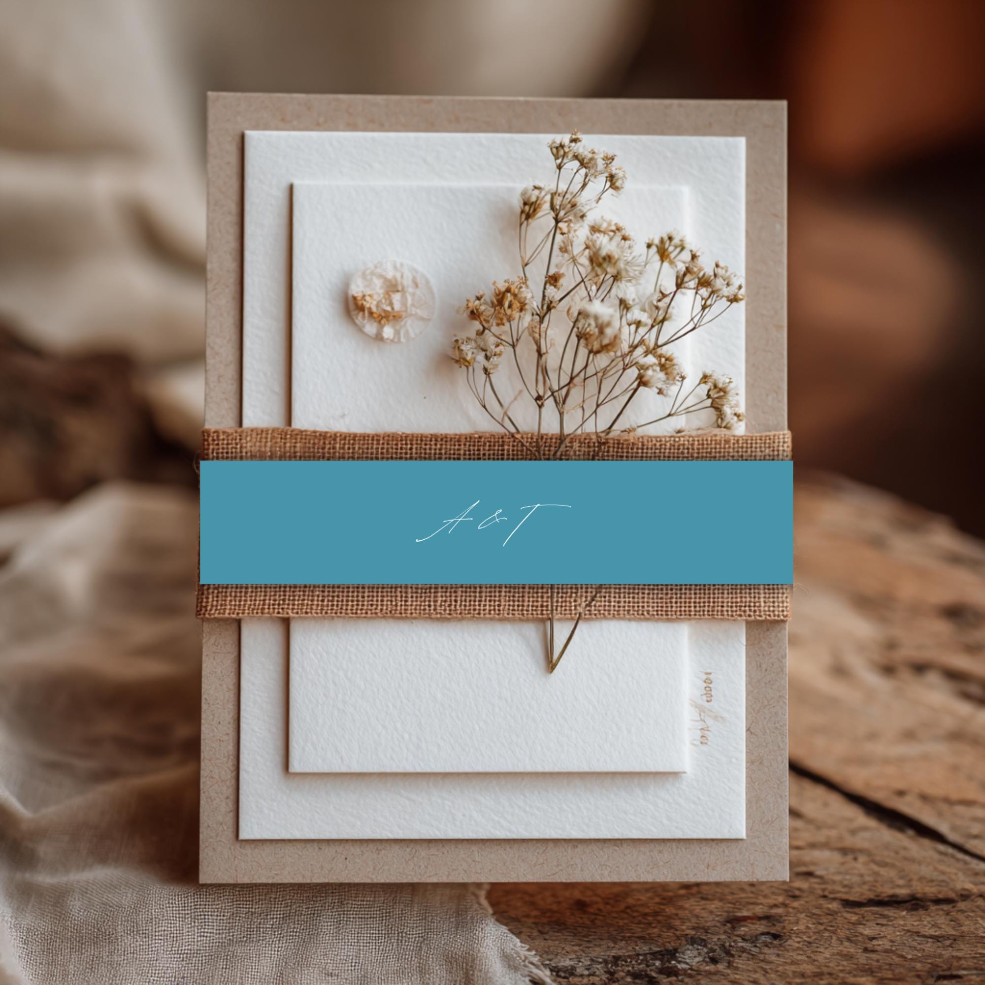 Teal & Peach Floral Wedding Invitation Suite: Editable DIY Templates