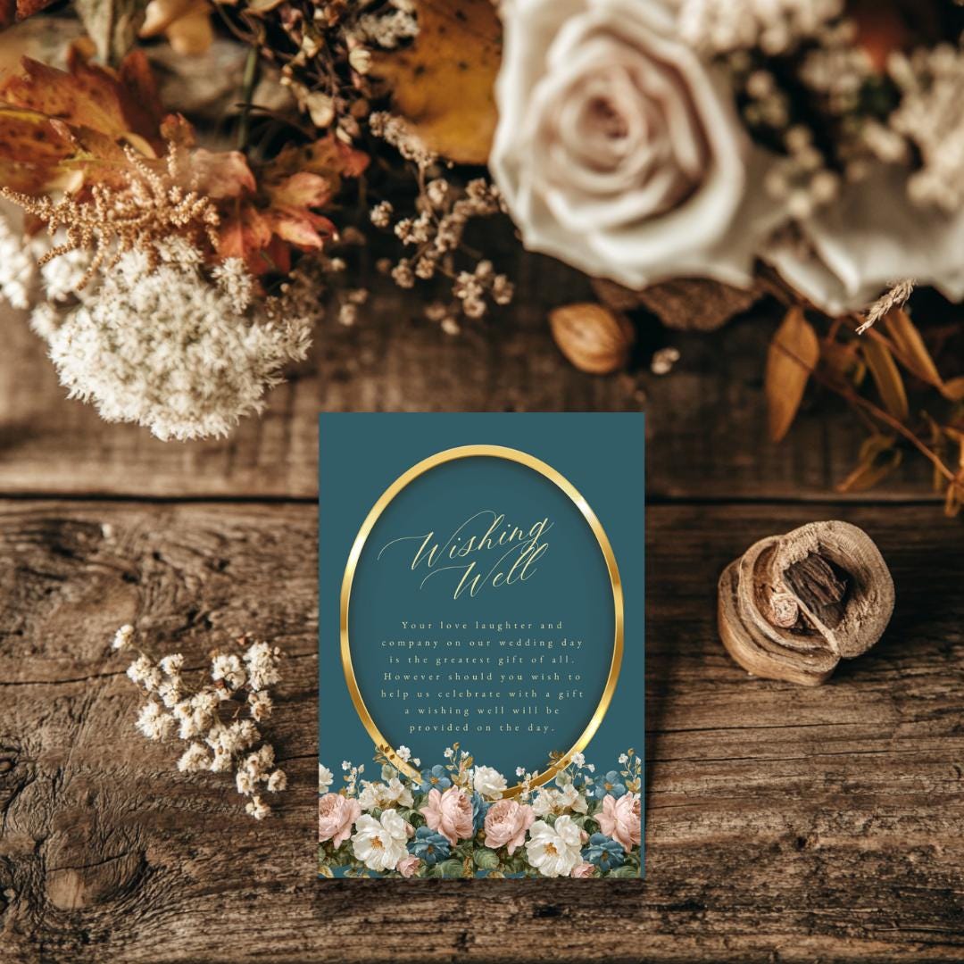 Rococo Floral Wedding Invitation Suite: Editable Canva Template (Printable)
