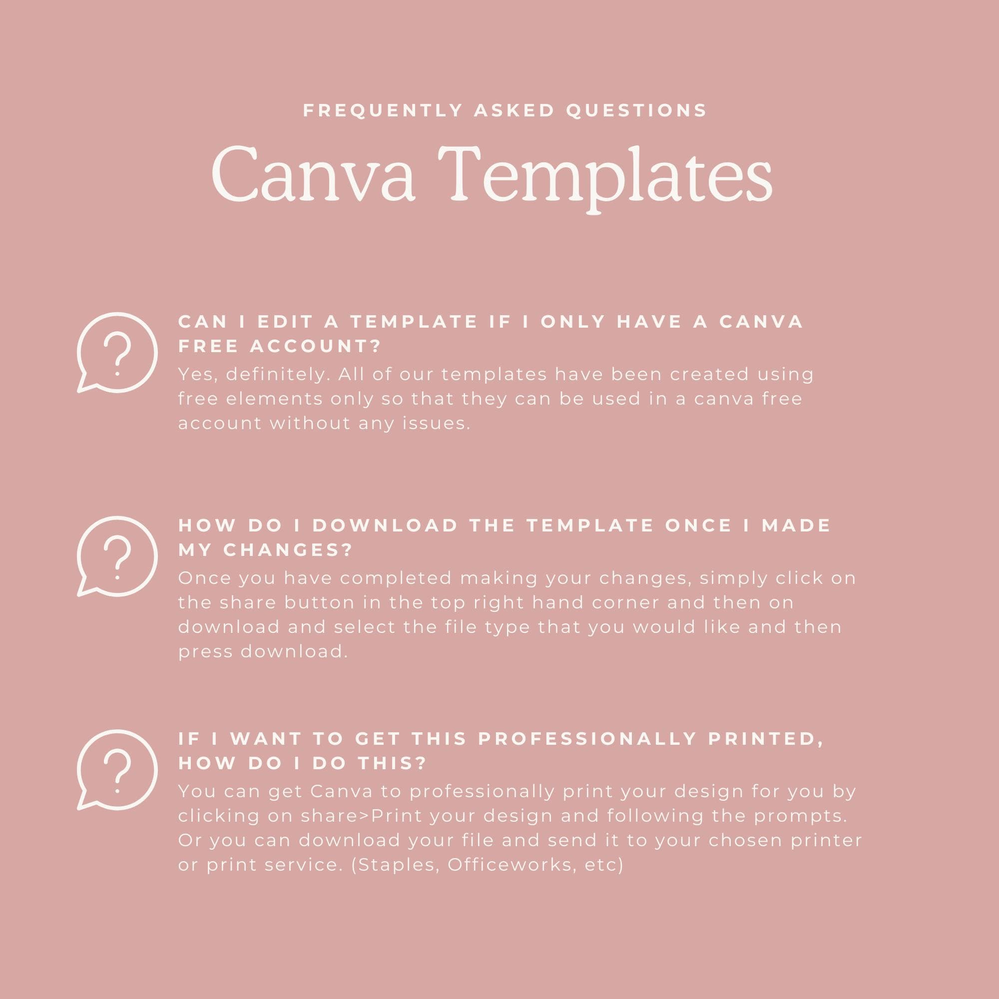 Rose Gold Floral Wedding Details Card | Printable Information Insert (Canva Template)