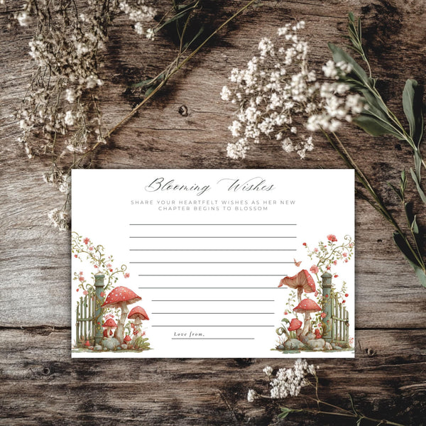Floral Garden Bridal Shower Well Wishes Card (Editable Canva Template)