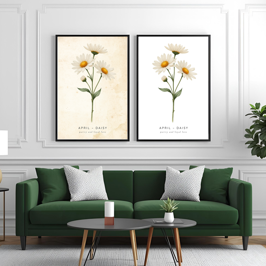 April Birth Flower Wall Art – Daisy Print (Innocence & Loyal Love)