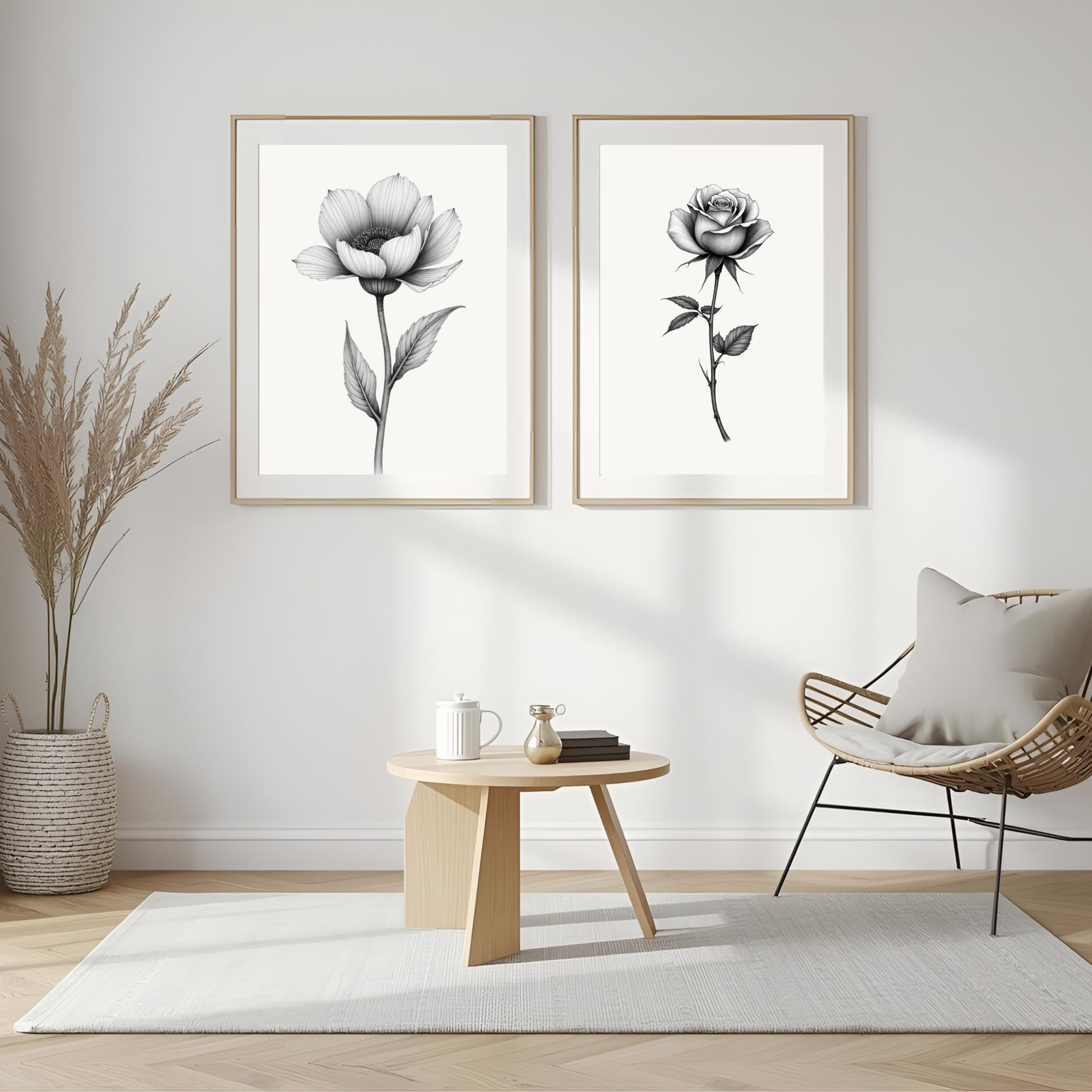 Botanical Mr. & Mrs. Fine Art Wall Print Set of 3
