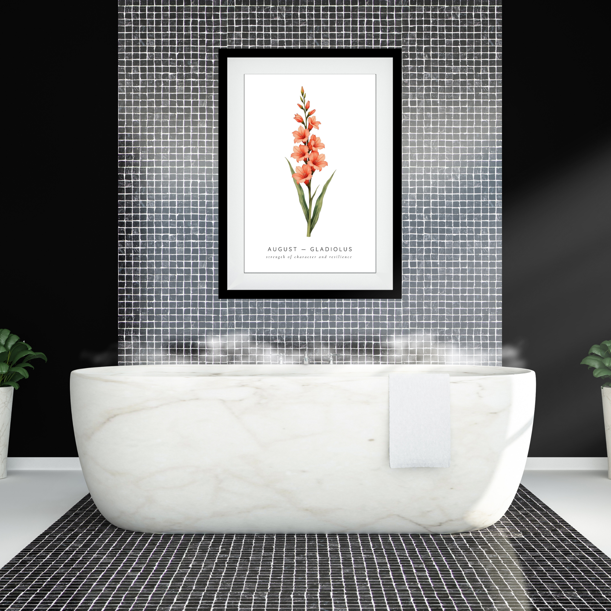 August Birth Flower Wall Art – Gladiolus Print (Strength & Integrity)