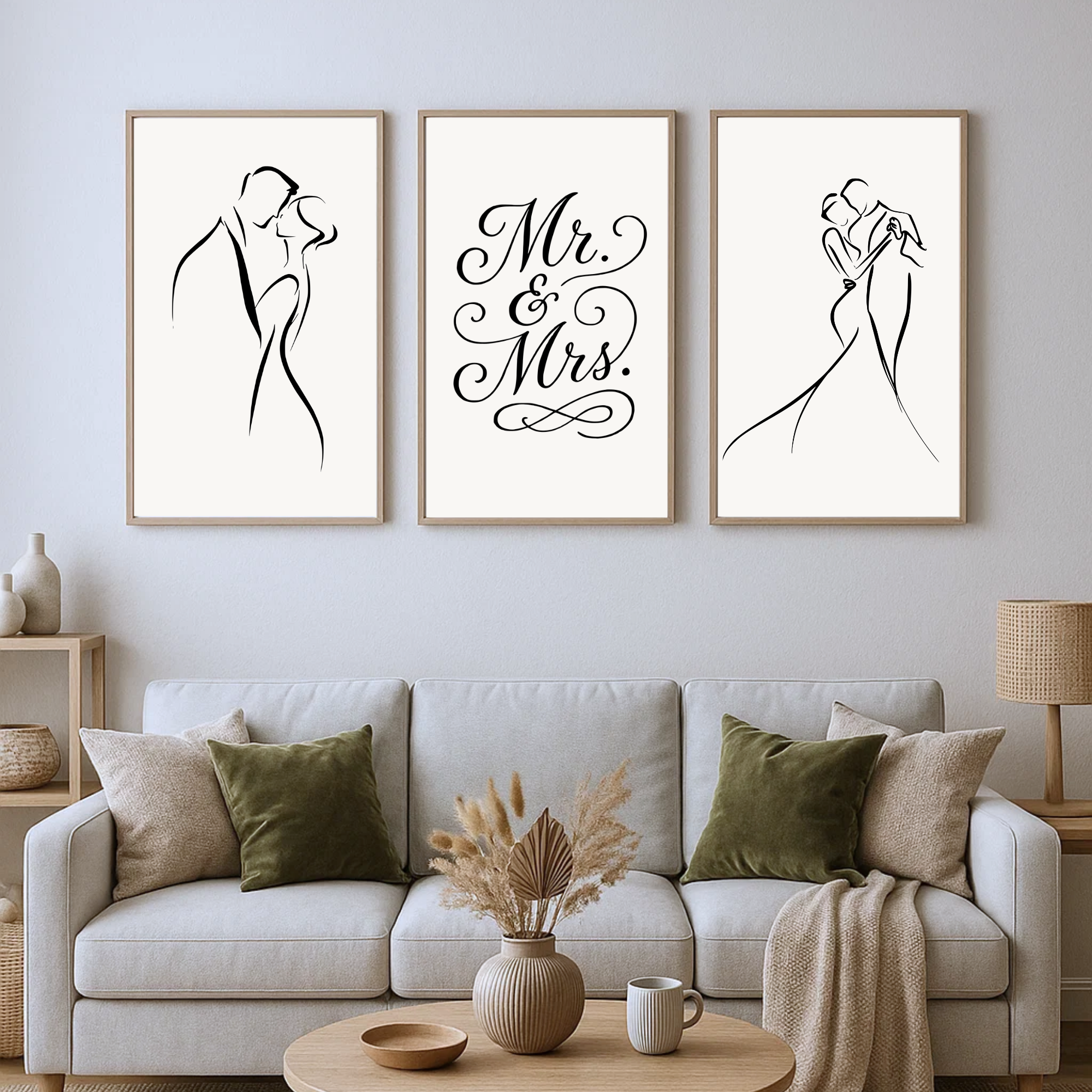 Mr. & Mrs. Fine Art Wall Print Set of 3