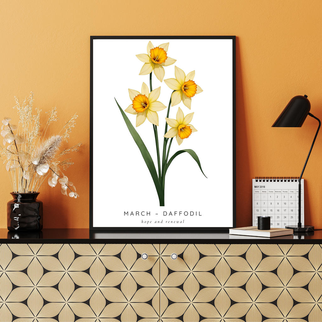 March Birth Flower Wall Art – Daffodil Print (Hope & Renewal)