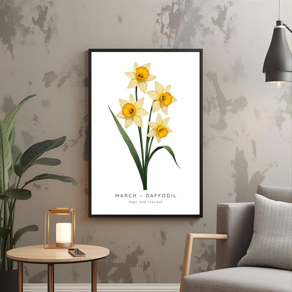 March Birth Flower Wall Art – Daffodil Print (Hope & Renewal)