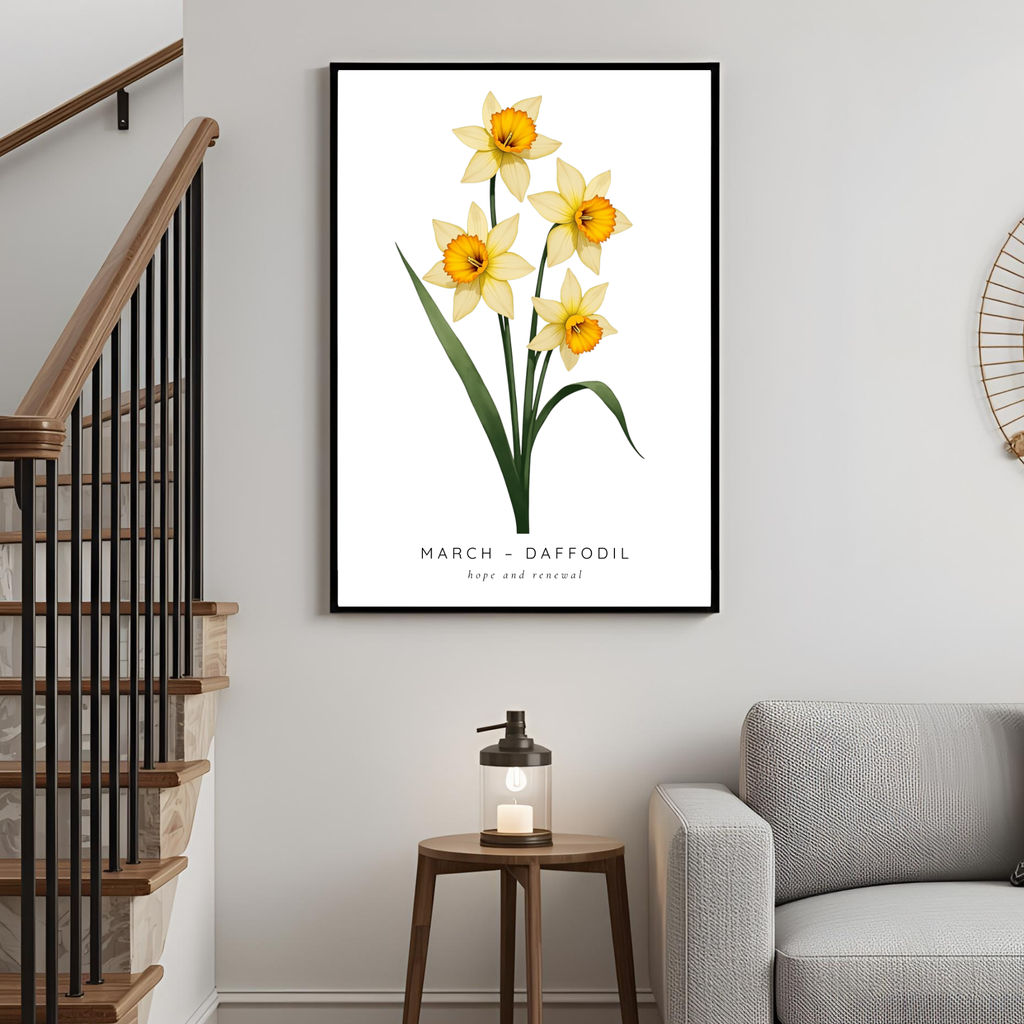March Birth Flower Wall Art – Daffodil Print (Hope & Renewal)