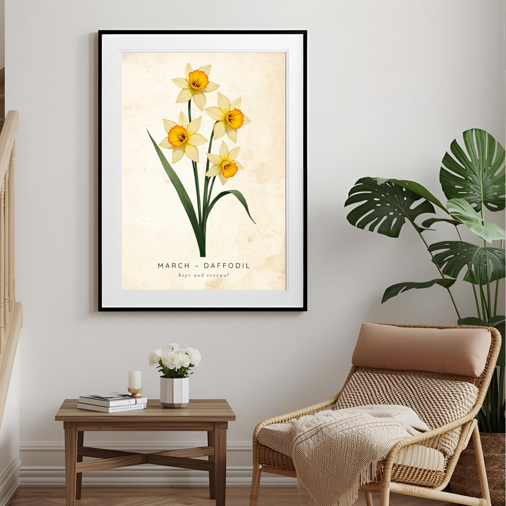 March Birth Flower Wall Art – Daffodil Print (Hope & Renewal)