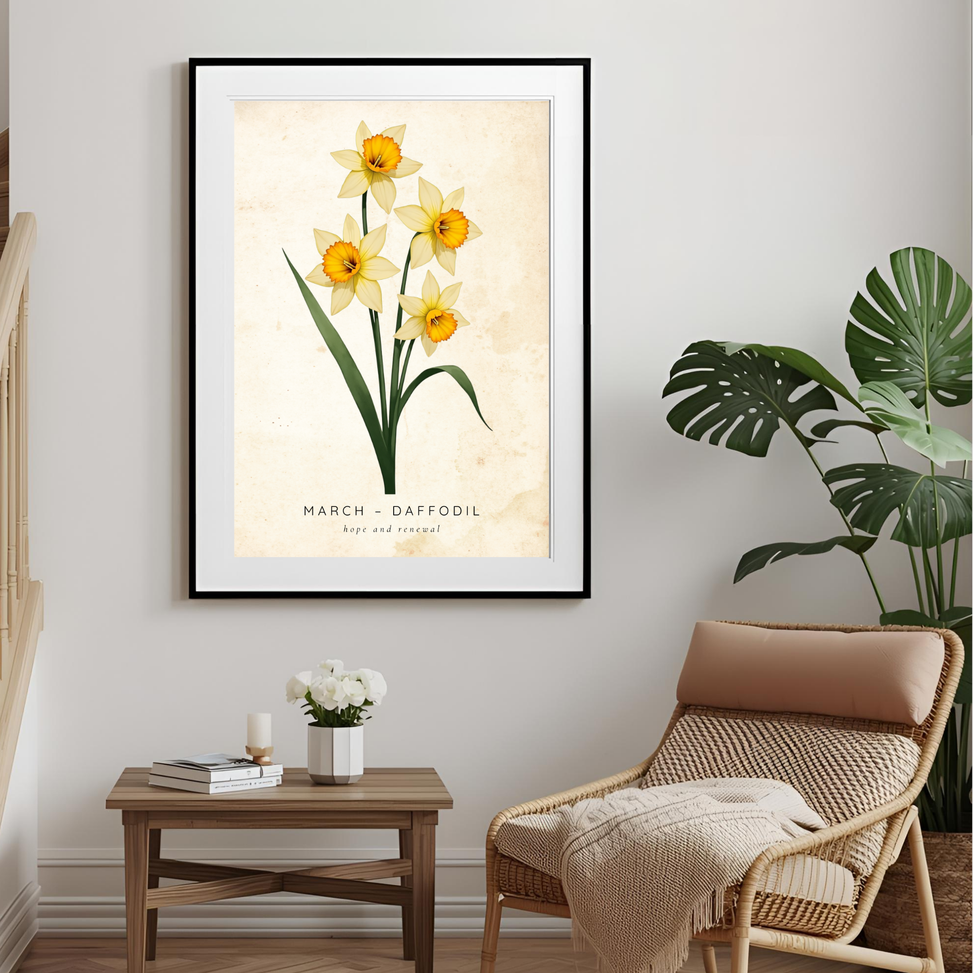March Birth Flower Wall Art – Daffodil Print (Hope & Renewal)