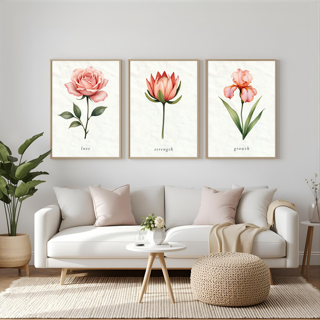 Love • Strength • Growth — Wall Art Set