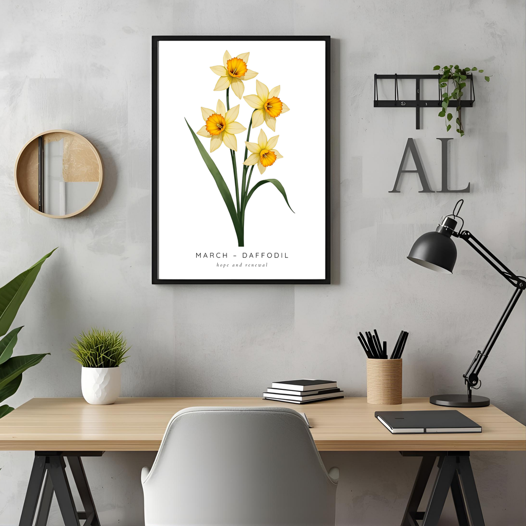 March Birth Flower Wall Art – Daffodil Print (Hope & Renewal)