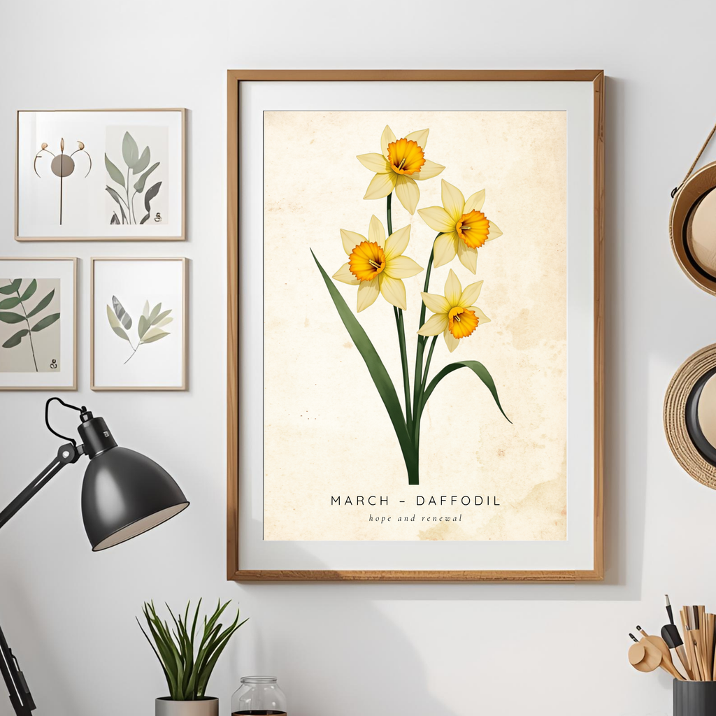 March Birth Flower Wall Art – Daffodil Print (Hope & Renewal)