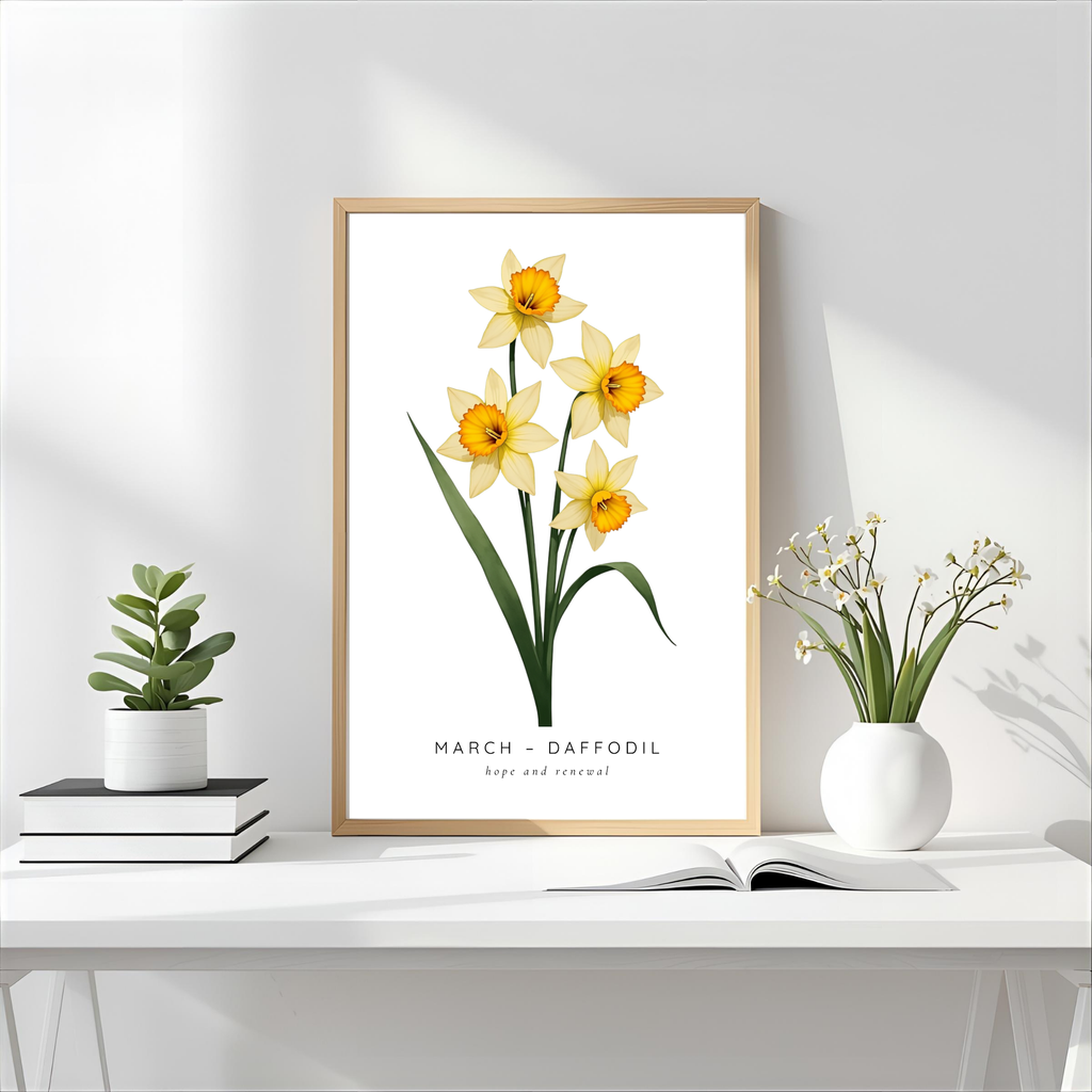 March Birth Flower Wall Art – Daffodil Print (Hope & Renewal)