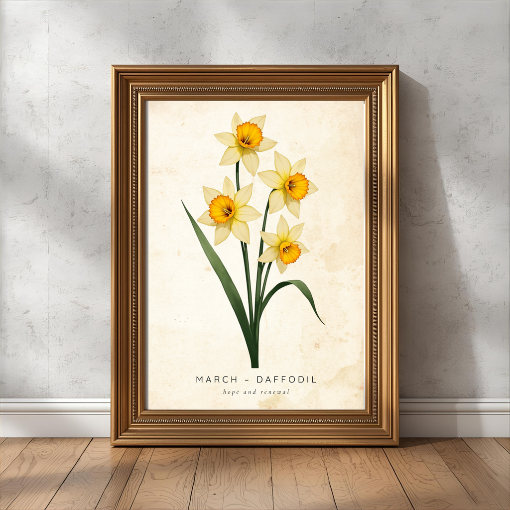 March Birth Flower Wall Art – Daffodil Print (Hope & Renewal)