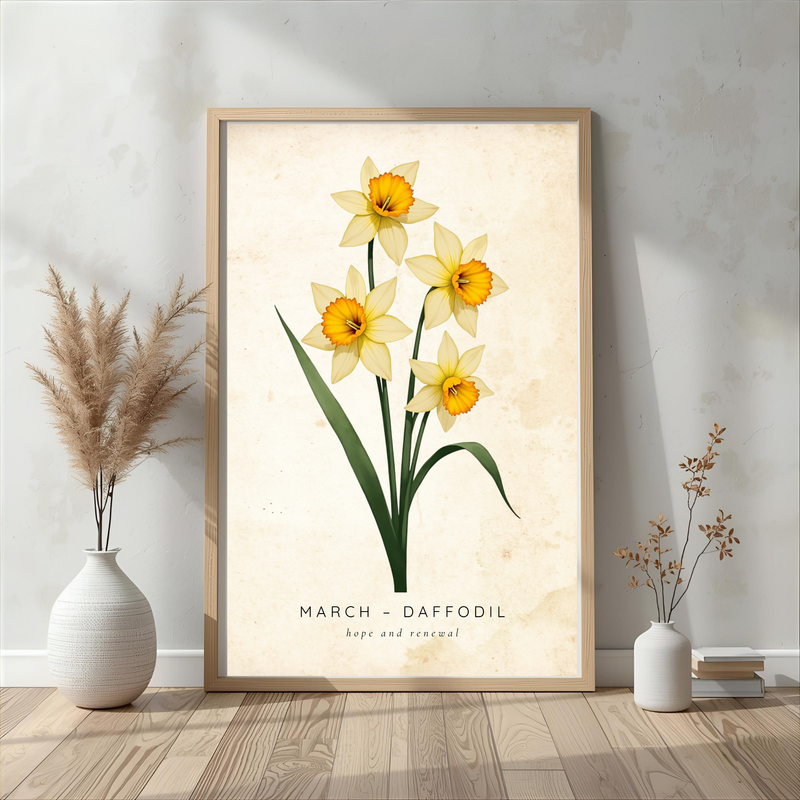 March Birth Flower Wall Art – Daffodil Print (Hope & Renewal)