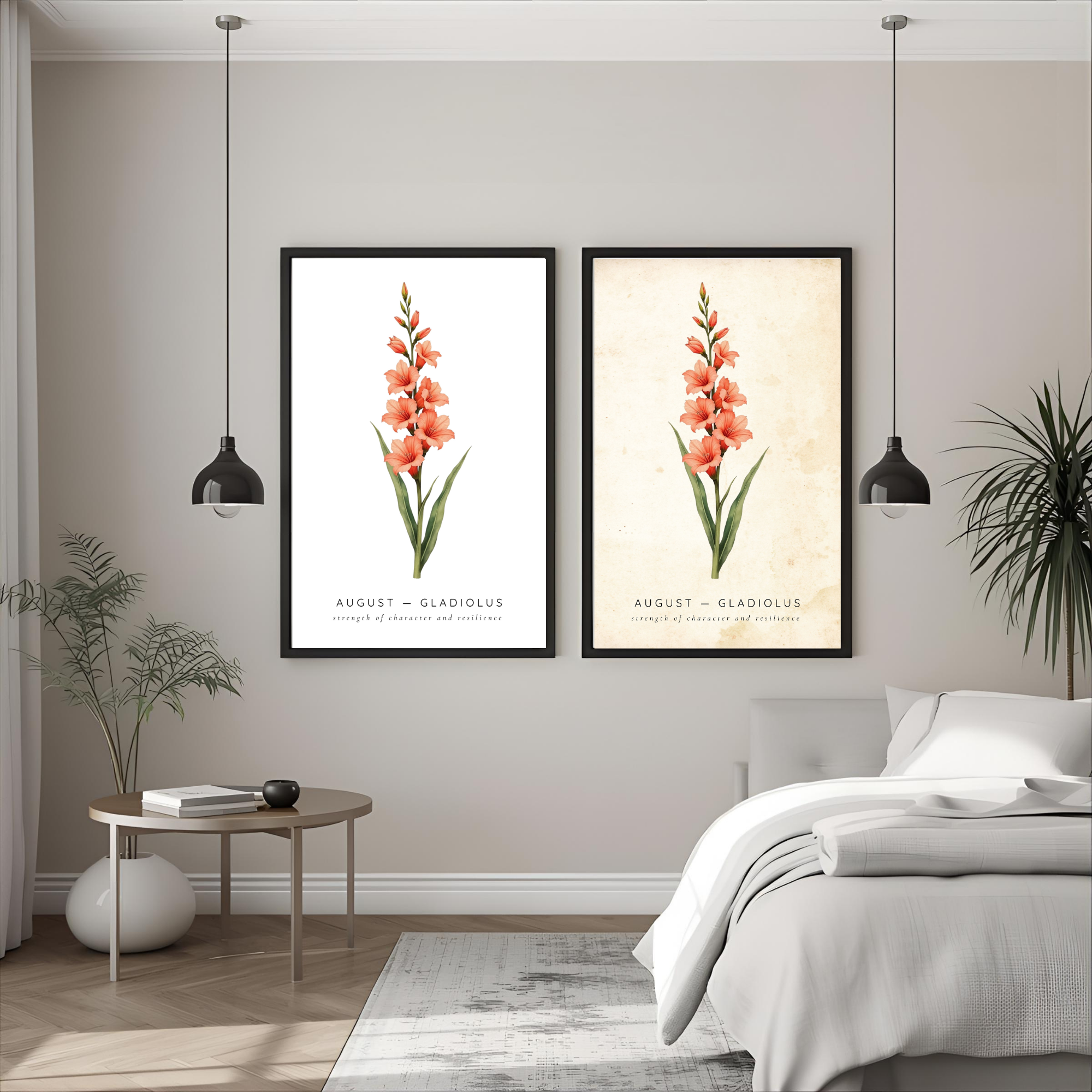 August Birth Flower Wall Art – Gladiolus Print (Strength & Integrity)