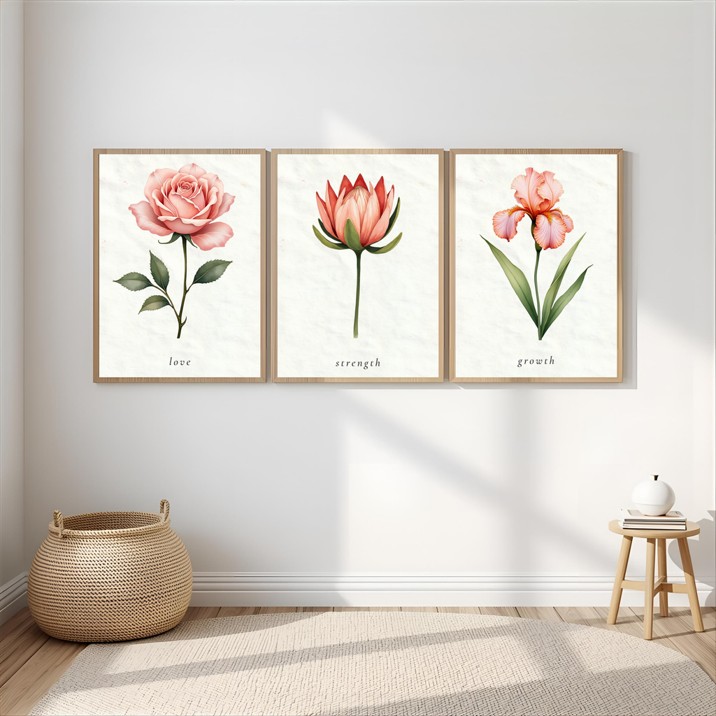 Love • Strength • Growth — Wall Art Set