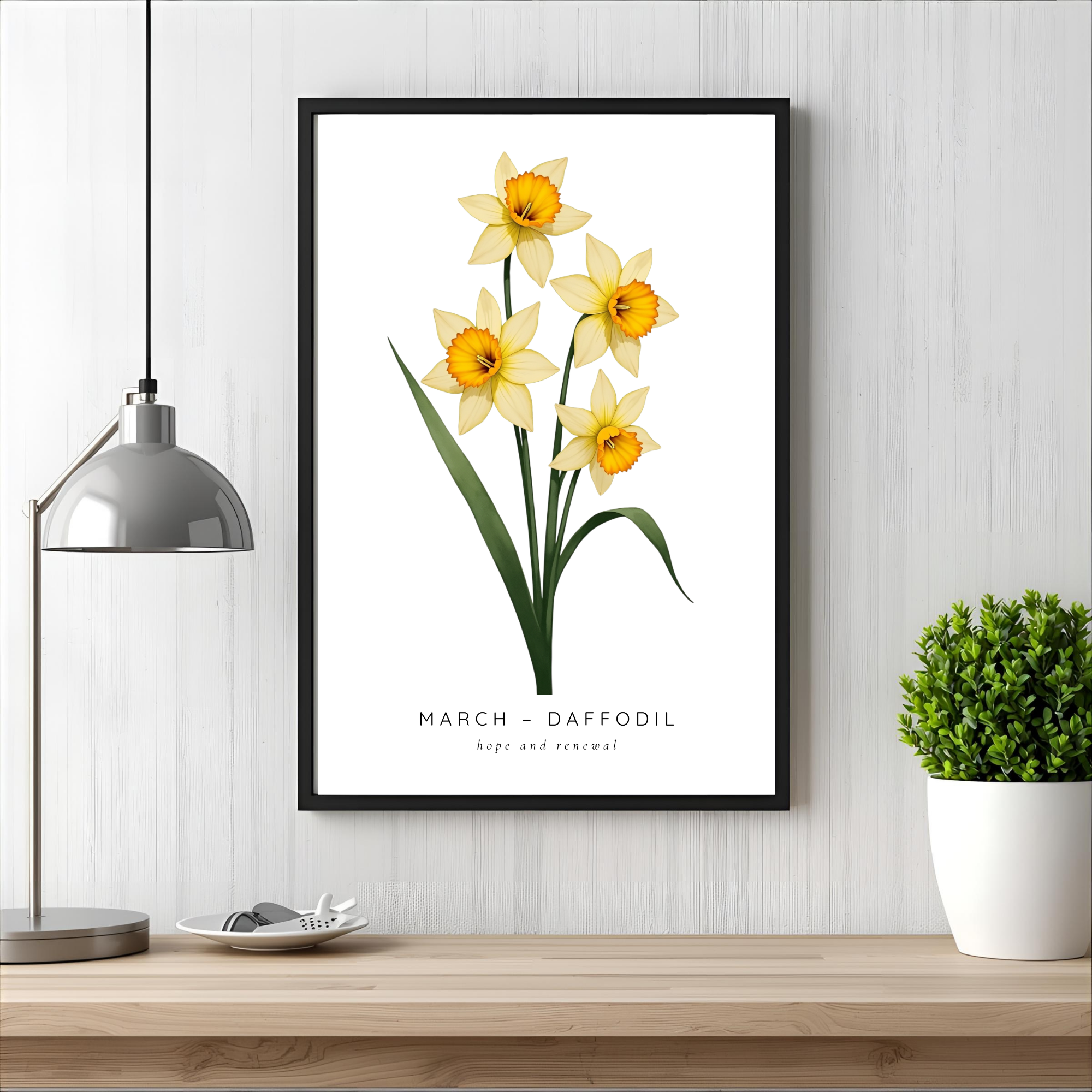 March Birth Flower Wall Art – Daffodil Print (Hope & Renewal)