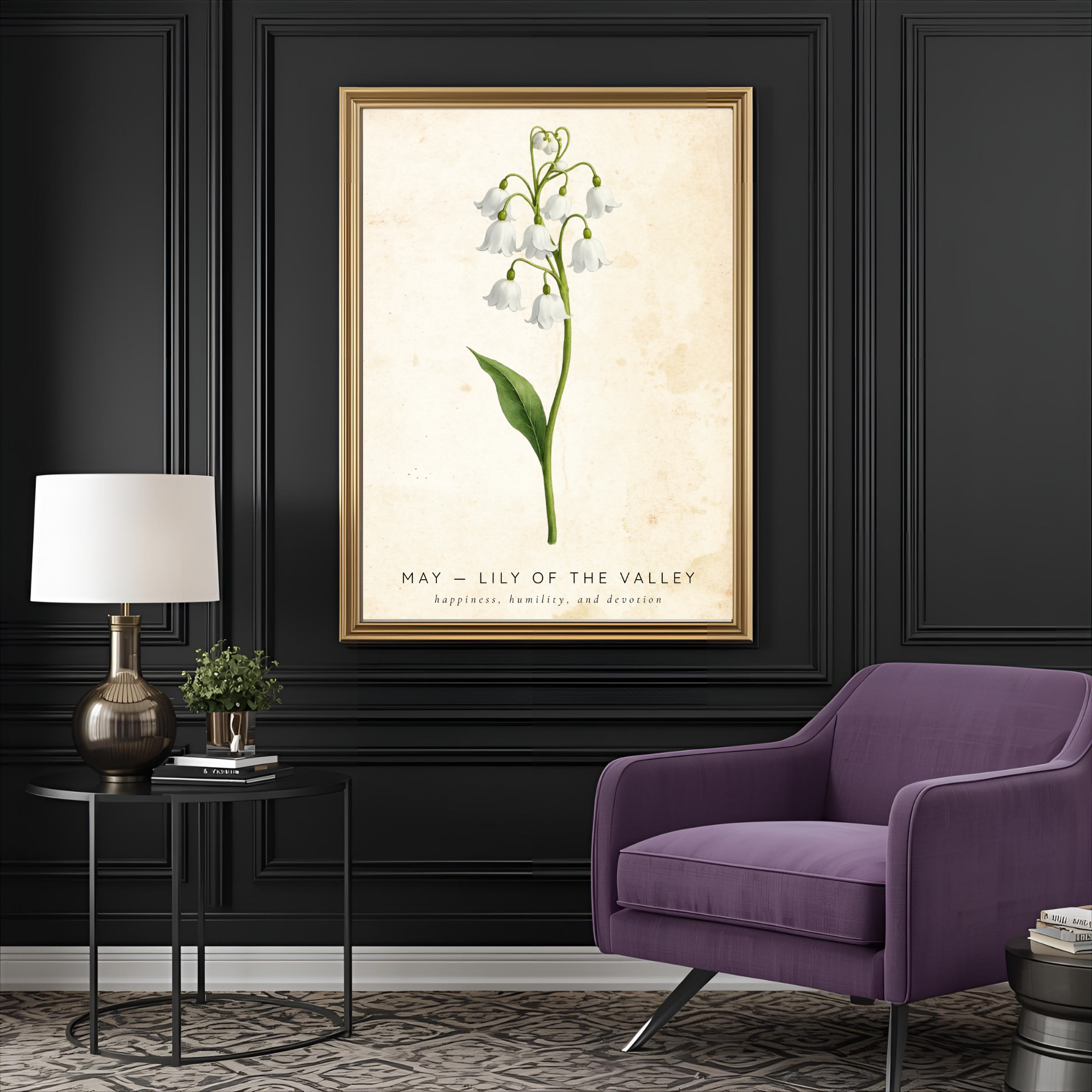 May Birth Flower Wall Art – Lily of the Valley Print (Happiness & Humility)