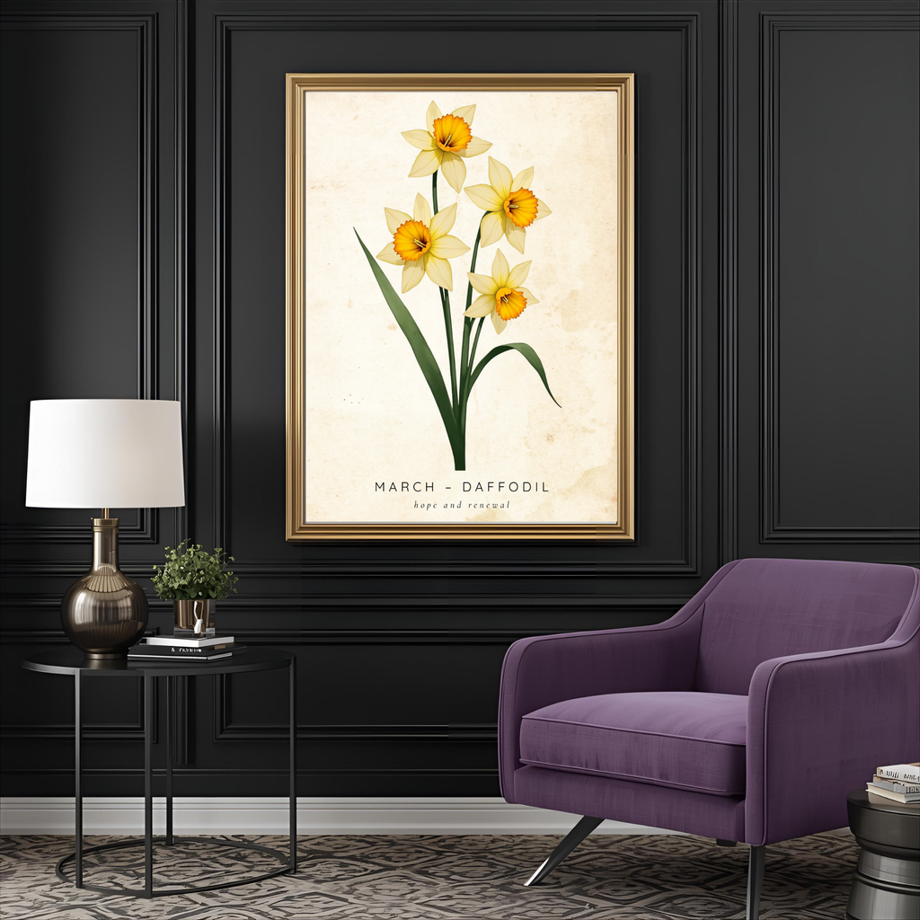 March Birth Flower Wall Art – Daffodil Print (Hope & Renewal)
