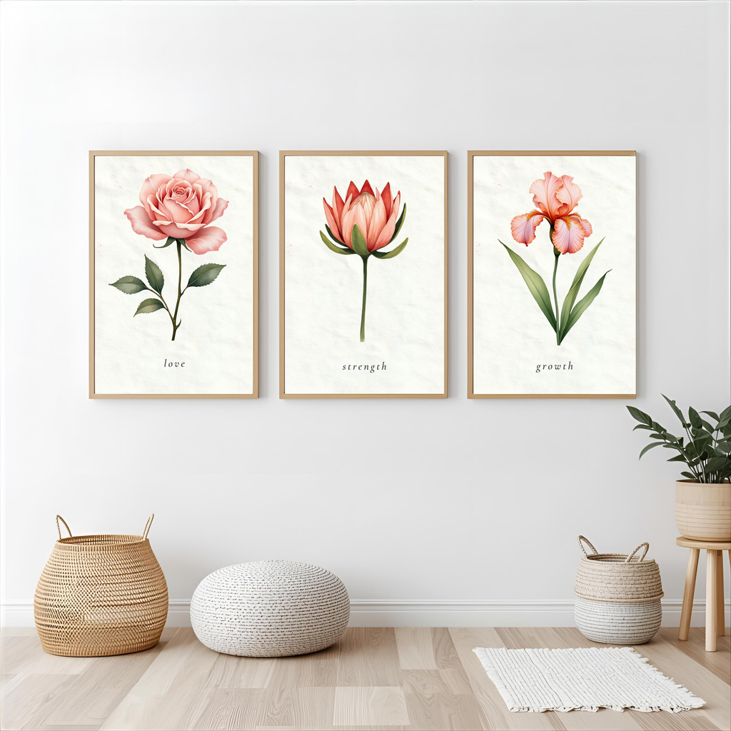 Love • Strength • Growth — Wall Art Set