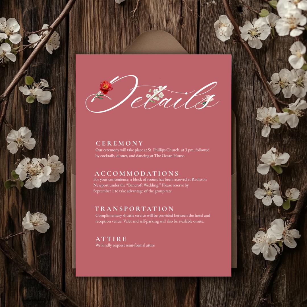 Floral Wedding Invitation Suite Template | Blush & Burgundy Peony Printable Wedding Stationery | Editable Digital Download