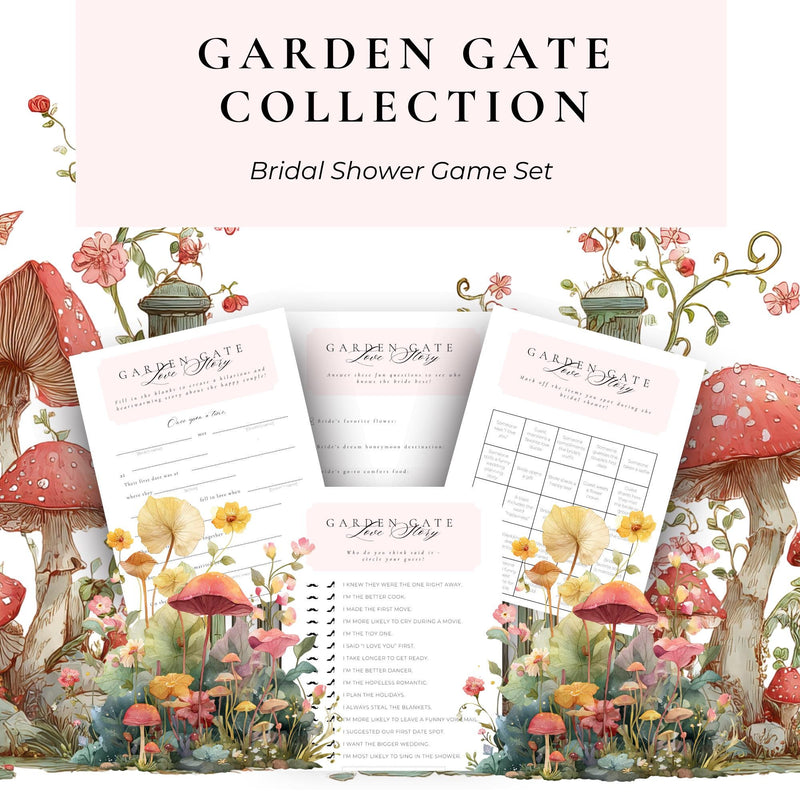 Garden Gate Bridal Shower Game Bundle (PDF - Digital Download)