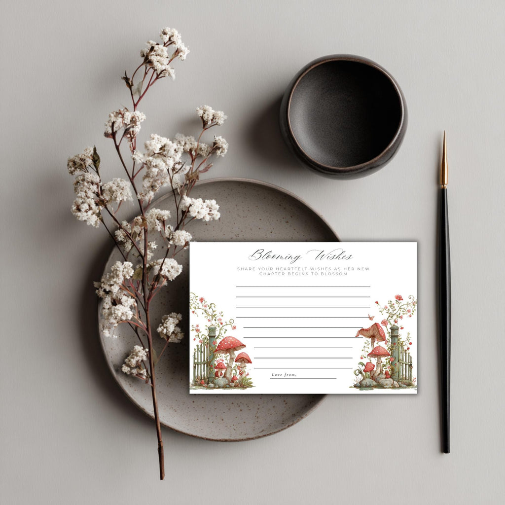 Floral Garden Bridal Shower Well Wishes Card (Editable Canva Template)