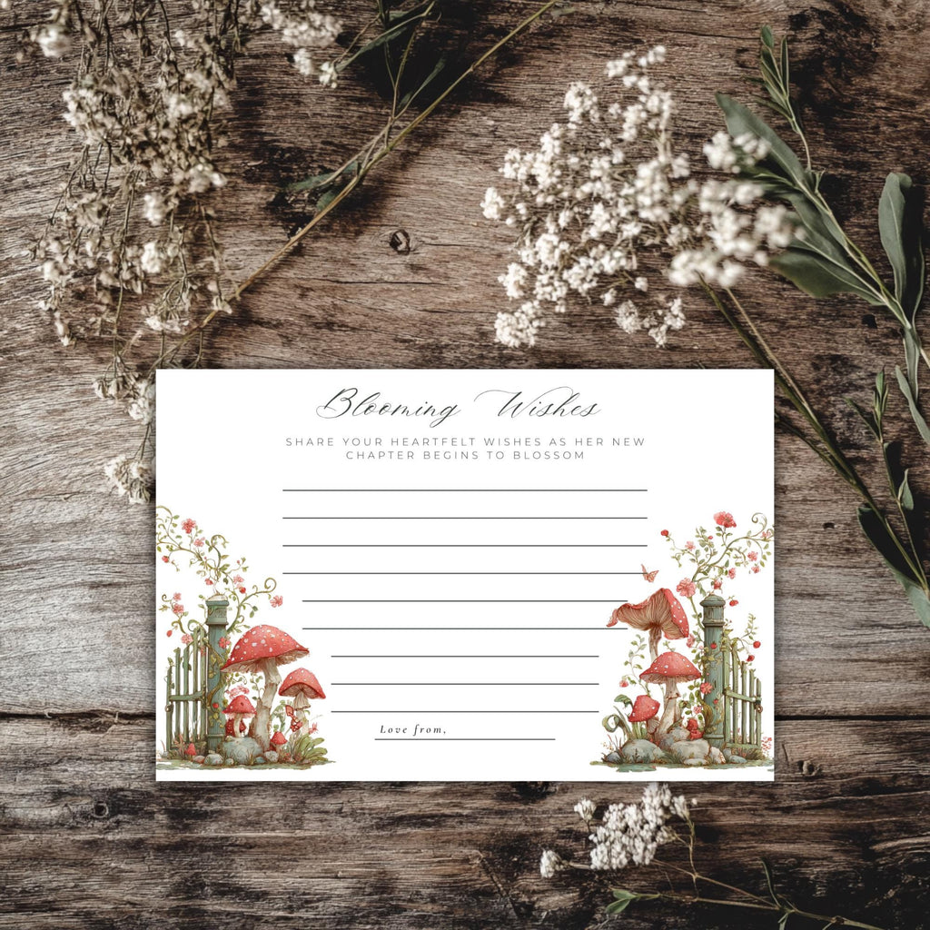 Floral Garden Bridal Shower Well Wishes Card (Editable Canva Template)