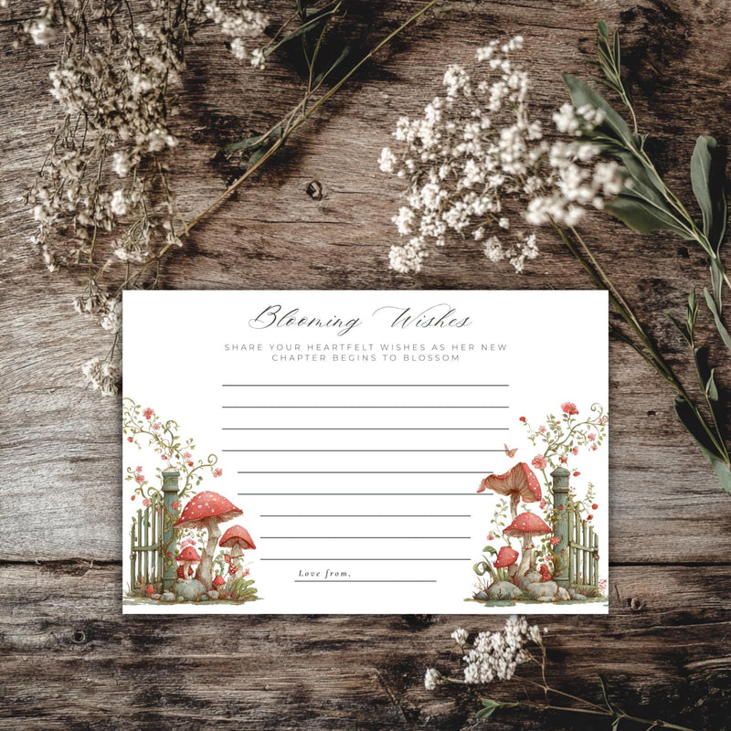 Floral Garden Bridal Shower Well Wishes Card (Editable Canva Template)